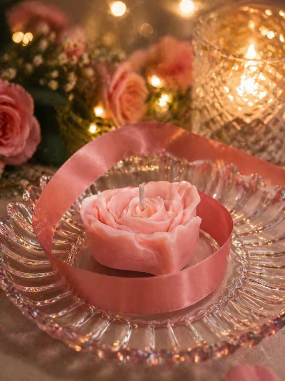 Rose Heart Candle